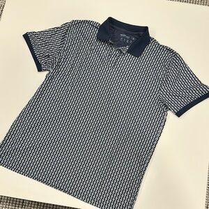 Abercrombie & Fitch Navy and White Polo Shirt